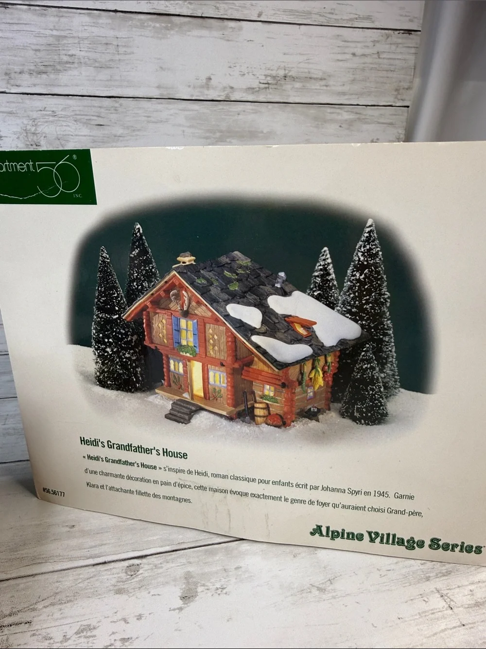 Dept 56 HEIDI’S GRANDFATHERS HOUSE Alpine Village w box and light